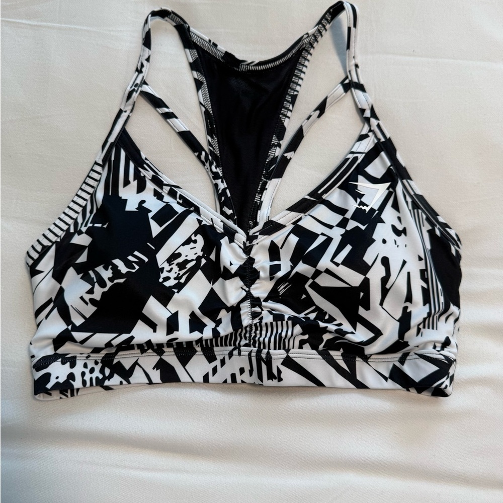 Gymshark Monochrome Patterned Sports Bra